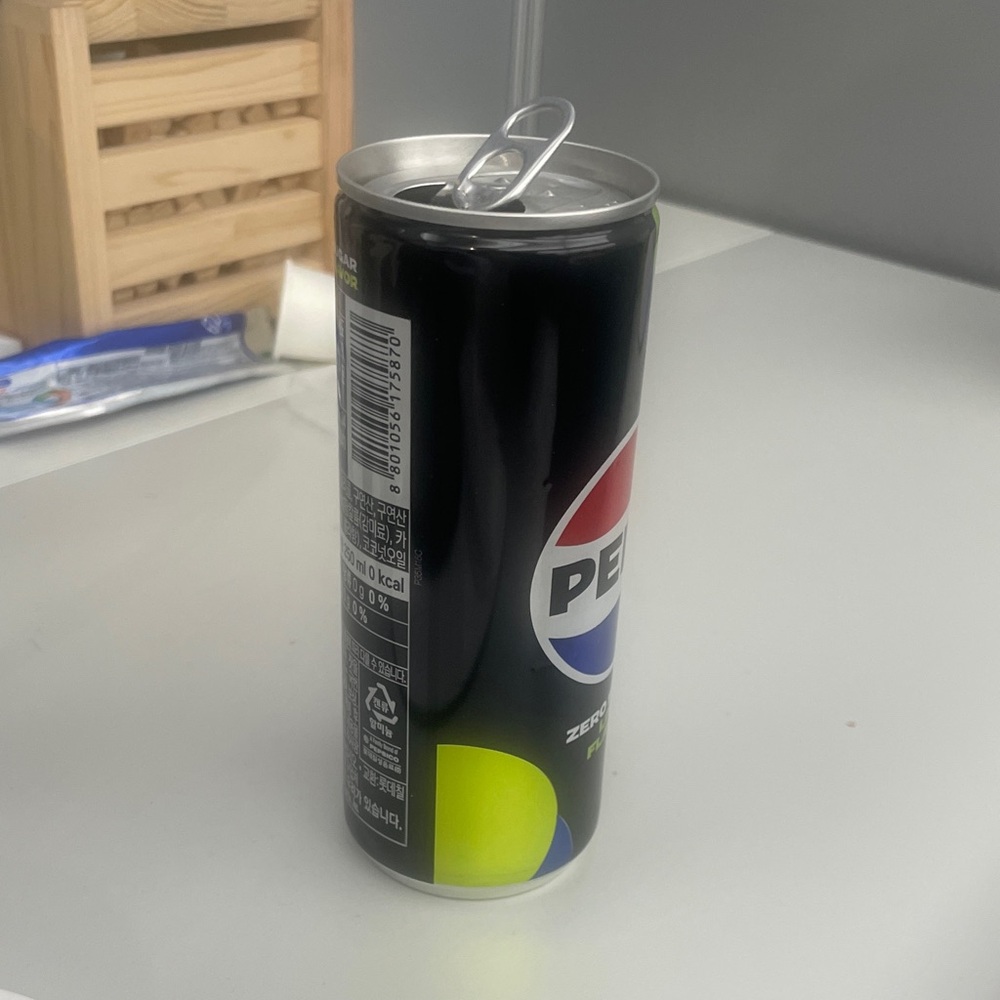 Pepsi Black Slim Can with Red, Blue and Lime Accents